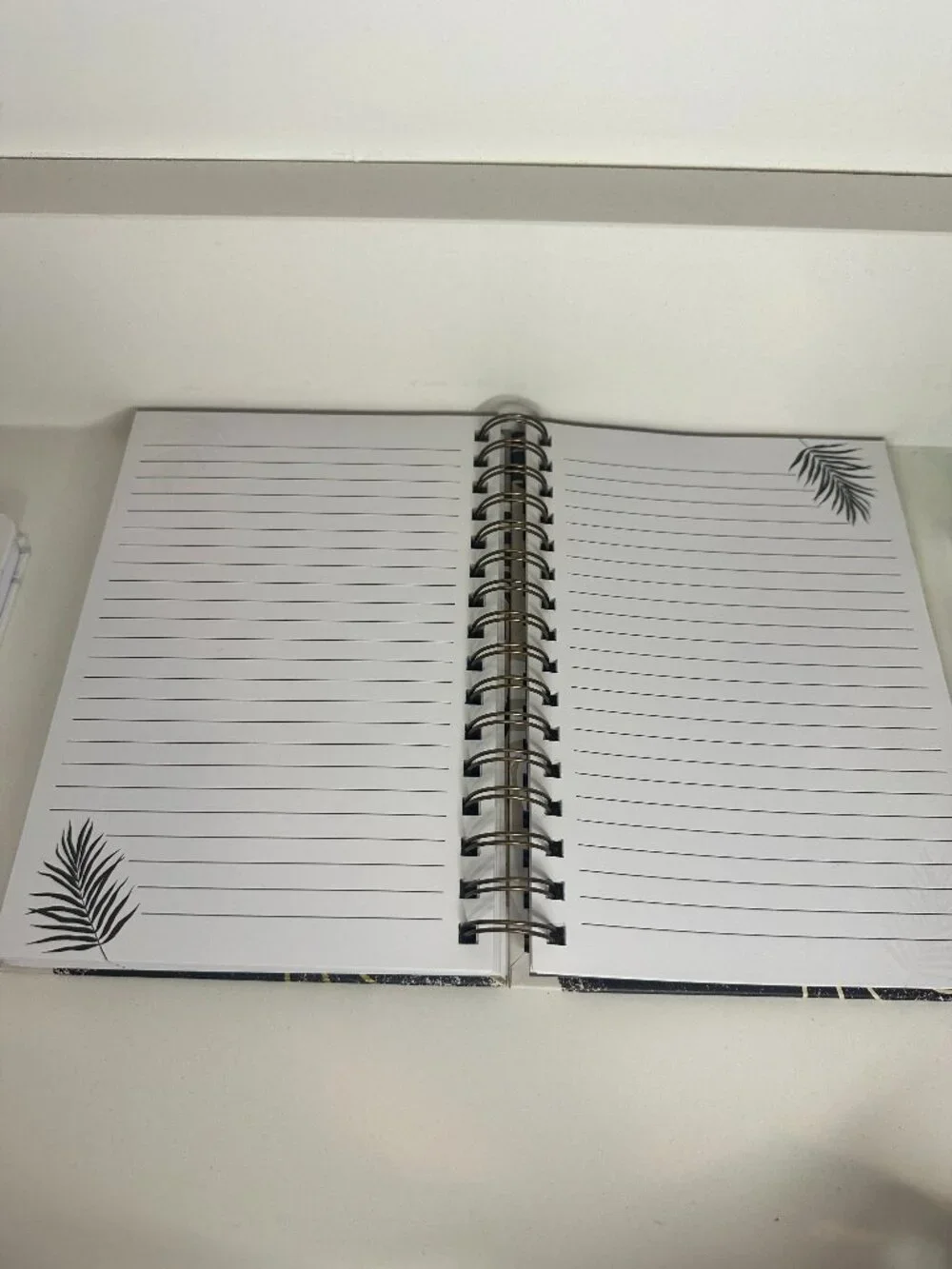 Spiral Notebook | Neutral Abstract Leaf Design | New / Never Used